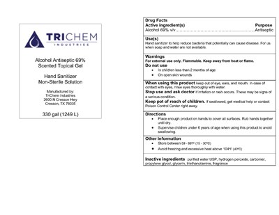 74664-005-06 - Ethanol Scented Gel Hand Sanitizer 330 GAL tote 